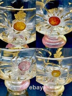 Museum quality Emile Galle decanter set with dahlia design Chrysanthemum Glass