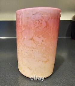 NEW ENGLAND AGATA Victorian Art Glass tumbler Custard Pink metallic stain HTF