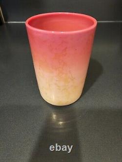 NEW ENGLAND AGATA Victorian Art Glass tumbler Custard Pink metallic stain HTF