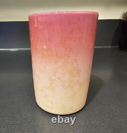 NEW ENGLAND AGATA Victorian Art Glass tumbler Custard Pink metallic stain HTF