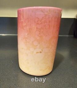 NEW ENGLAND AGATA Victorian Art Glass tumbler Custard Pink metallic stain HTF