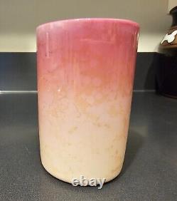 NEW ENGLAND AGATA Victorian Art Glass tumbler Custard Pink metallic stain HTF