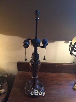 Nice! Victorian Art Nouveau Vintage Antique Convex Caramel Slag Glass Table Lamp