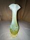 Northwood Glass National #17 Bouquet Vase-vaseline/uranuim Opalescent-victorian