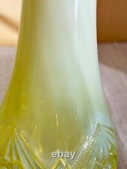 Northwood Glass National #17 Bouquet Vase-Vaseline/Uranuim Opalescent-Victorian