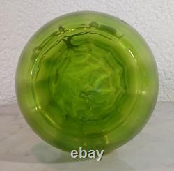 Old Vase Glass Art Nouveau Golden Leaves Harrach Bohemia 520g