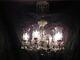 Old Antique Crystal Glass Chandelier Ceiling Fixture Light Lamp Vintage Art Deco