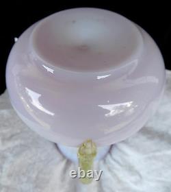 Opal Cranberry Art Glass Pitcher/Vase Amber Handle Antique 1880's