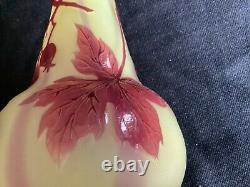 Original Antique Galle Cameo Glass Vase with Leaves & Berries Signed circa 1900 #1