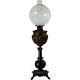 Ornate Victorian Banquet Lamp With Cased Art Glass Shade -1880's, 100% Original