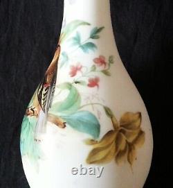 Outstanding 19th Century Opal Decorated Floriform Vase Baccarat Richardson