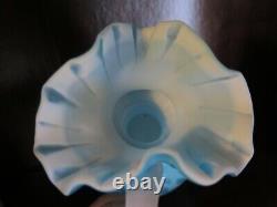 PAIRPOINT vintage antique art glass pitcher blue teal white 10.25 SATIN EWER