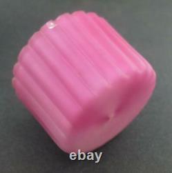 PINK cased RIBBED Satin Art GLASS antique CONDIMENT Set WB&Co Sheffield A1