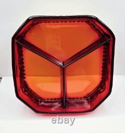 Paden City Glass Dish With Lid Ormolu Crows Foot Amberina Victorian Art Deco