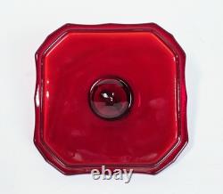 Paden City Glass Dish With Lid Ormolu Crows Foot Amberina Victorian Art Deco
