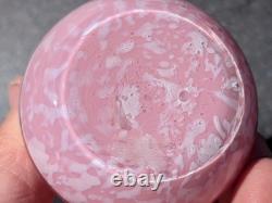 Pair Antique 19thC Victorian Pink Cased Spatter Glass Vases Enameled Dragonfly Pair Antique 19thC Victorian Pink Cased Spatter Glass Vases Enameled Dragonfly