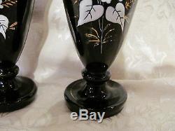 Pair Antique English Amethyst Bristol Glass Vases Circa 1870