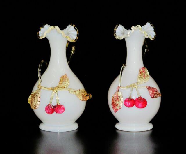 Pair Of Fabulous Stevens & Williams Victorian Cased Glass Pitcher/ Vase