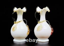 Pair Of Fabulous Stevens & Williams Victorian cased glass Pitcher/ Vase