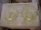 Pair Victorian Light Green Swirl Art Glass Kerosene Oil Gas Lamp Shades 4 Fiter