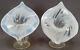 Pair Of Eapg Jack In The Pulpit Dugan Twigs Pattern White Opalescent Vases