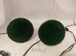 Pair of Green Painted Bohemian Lusters with Electric retrofit 10 1/4