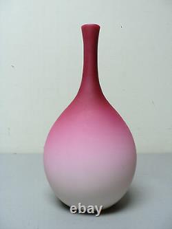 Peach Blow Satin Cased Art Glass 9.5 Vase, c. 1880