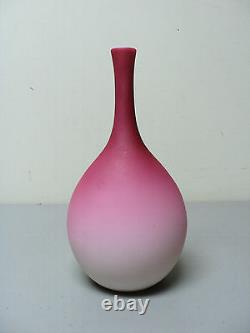 Peach Blow Satin Cased Art Glass 9.5 Vase, c. 1880