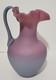 Peachblow Pink Purple Satin Victorian Art Glass Pitcher 9 3/4 T