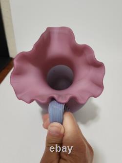 Peachblow Pink Purple Satin Victorian Art Glass Pitcher 9 3/4 T
