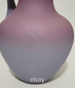 Peachblow Pink Purple Satin Victorian Art Glass Pitcher 9 3/4 T
