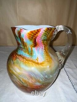 Phoenix Art Glass Cased End of Day Water Pitcher/Ewer-Victorian-Multicolor