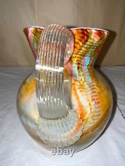 Phoenix Art Glass Cased End of Day Water Pitcher/Ewer-Victorian-Multicolor