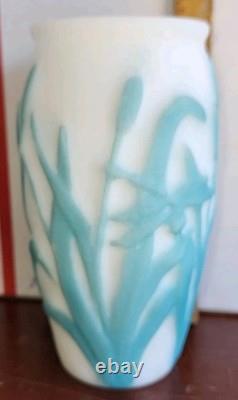 Phoenix Consolidated Dragonfly Cattail Satin Glass Vase Old withLable All Offers Phoenix Consolidated Dragonfly Cattail Satin Glass Vase Old withLable All Offers