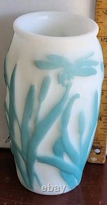 Phoenix Consolidated Dragonfly Cattail Satin Glass Vase Old withLable All Offers Phoenix Consolidated Dragonfly Cattail Satin Glass Vase Old withLable All Offers