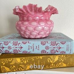 Phoenix Victorian 1800's Art Glass Pink Honeycomb Vase Joseph Webb Glossy RARE