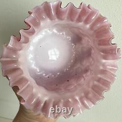 Phoenix Victorian 1800's Art Glass Pink Honeycomb Vase Joseph Webb Glossy RARE