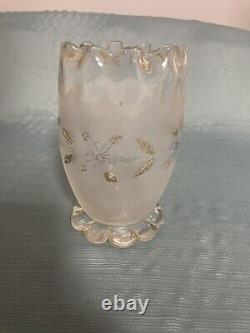 Pomona New England Glass Art Glass Cornflower Vase Celery Spooner