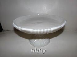 Portieux Vallerysthal VERY RARE Opale / Milk Glass ROME Pattern Cake Salver
