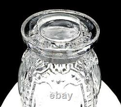 Portuguese Victorian Style Mold Blown Clear Glass Large 12 1/2 Ruffled Vase