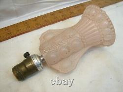 Powder Pink Art Deco Ornate Boudoir Glass Lamp Table Light Victorian