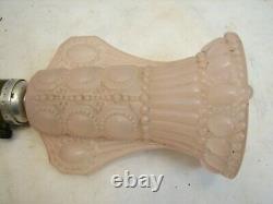 Powder Pink Art Deco Ornate Boudoir Glass Lamp Table Light Victorian