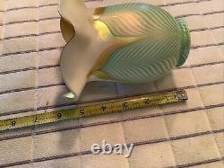 Quezal Pulled Feather Art Glass Lamp Shade Signed