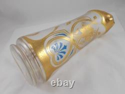 RAR Large Glass Vase / Jug In Art Nouveau Gold Painting Handmade Around 1900