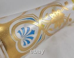 RAR Large Glass Vase / Jug In Art Nouveau Gold Painting Handmade Around 1900