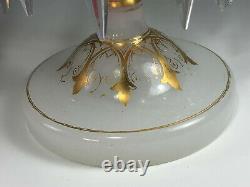 RARE 1870's Opaline Harrach or Baccarat Art Glass Mantle Lustres