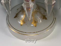 RARE 1870's Opaline Harrach or Baccarat Art Glass Mantle Lustres