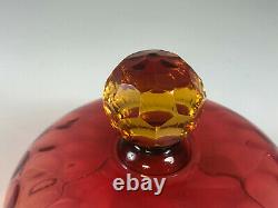 RARE Amberina THREE PIECE Covered Butter or Cheese Dish