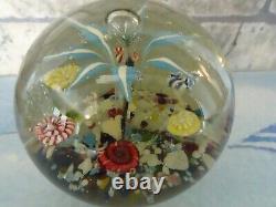 RARE Antique Bohemian Ribbon Fountain Art Glass Paperweight Twisted Ribbon