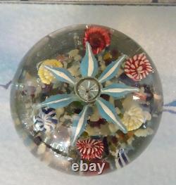 RARE Antique Bohemian Ribbon Fountain Art Glass Paperweight Twisted Ribbon